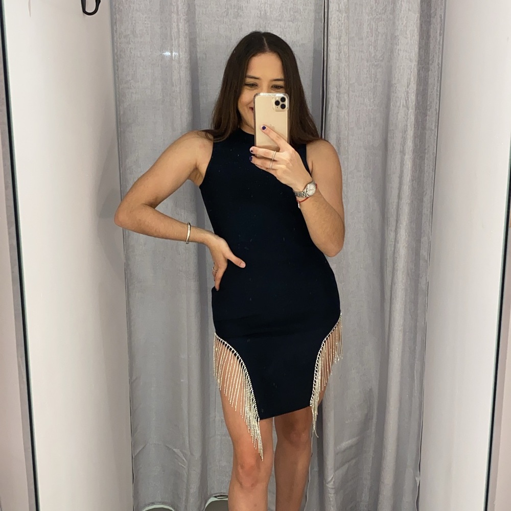 Black Fringe Dress (New)